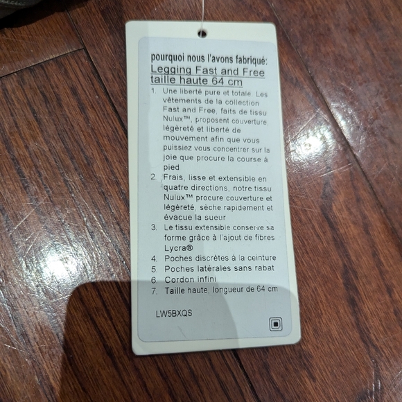 BNWT Lululemon Fast and Free High-Rise Tight 25" Carbon Dust - size 2 - Picture 9 of 10